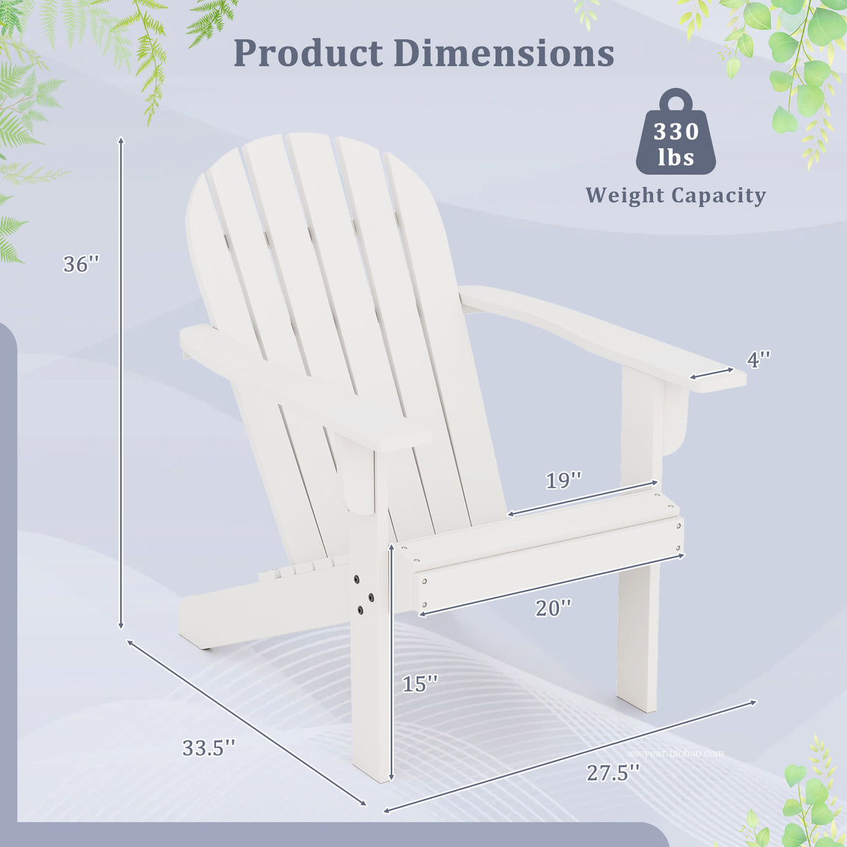 Acacia Wood Lounge Patio Adirondack Chair with Inclined Seat