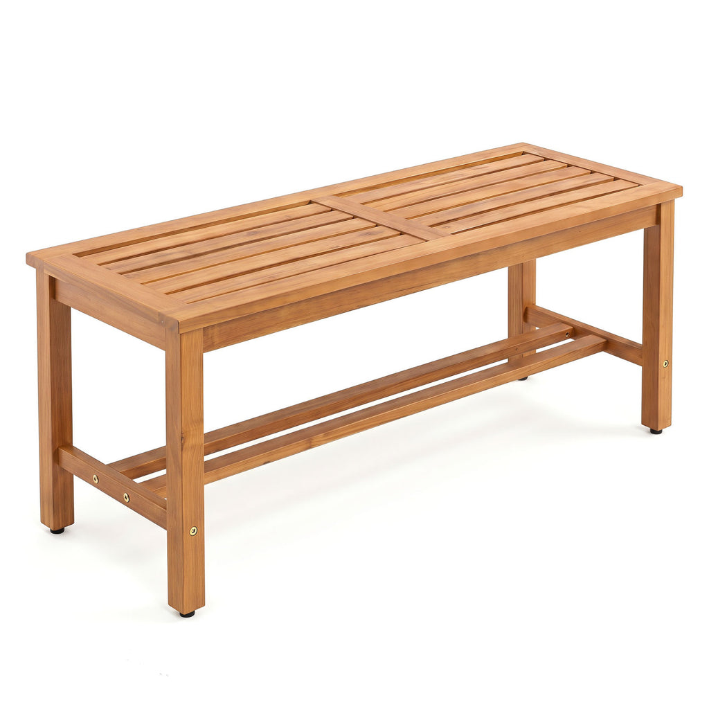 Outdoor Teak Wood Bench for Porch Backyard and Poolside