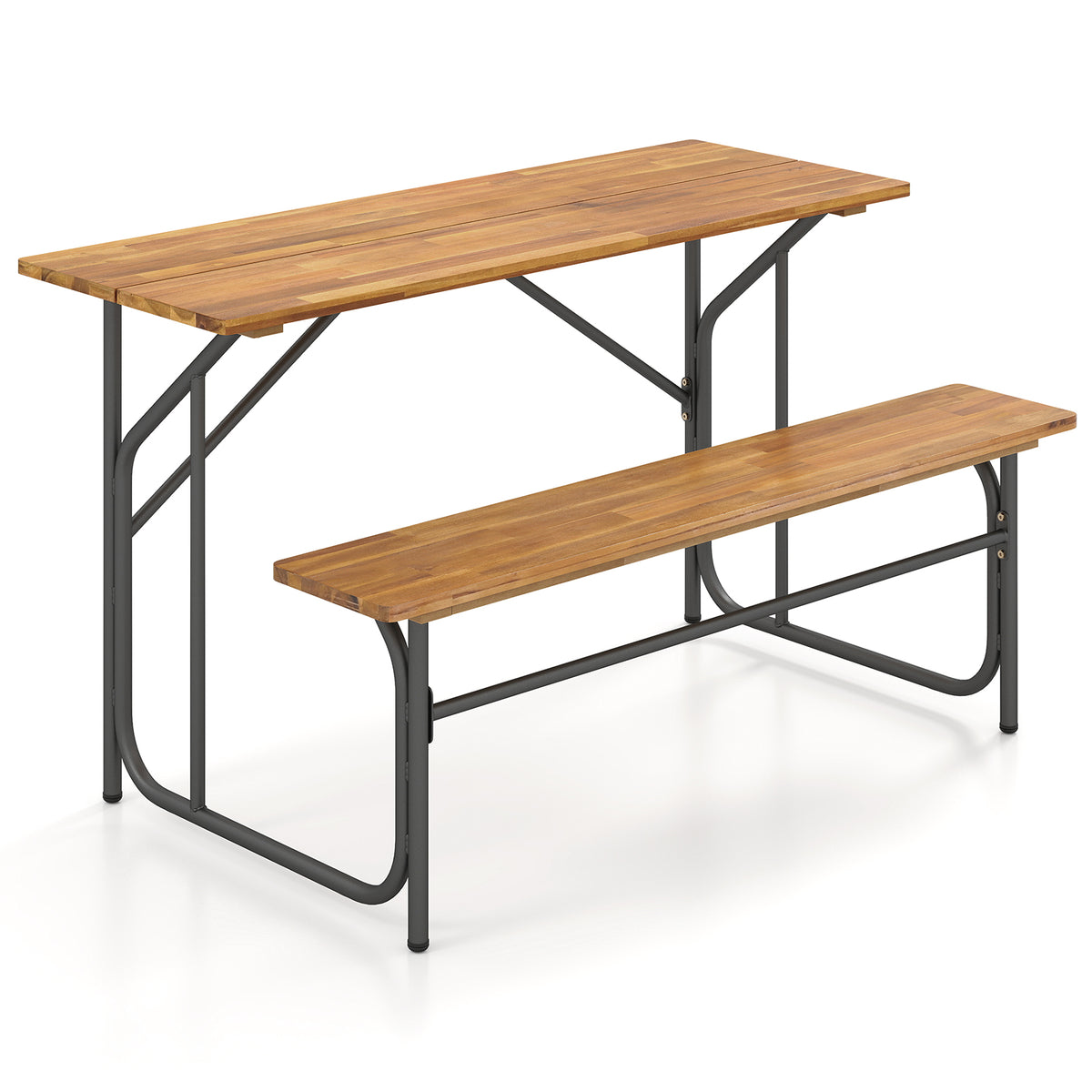 Acacia Wood Picnic Table Bench for 2 People