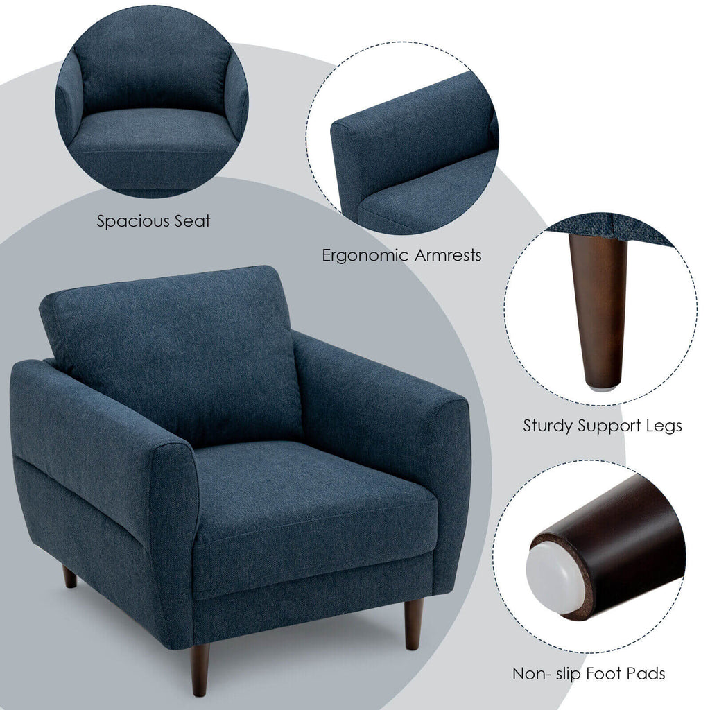 Upholstered Accent Chair – Navy