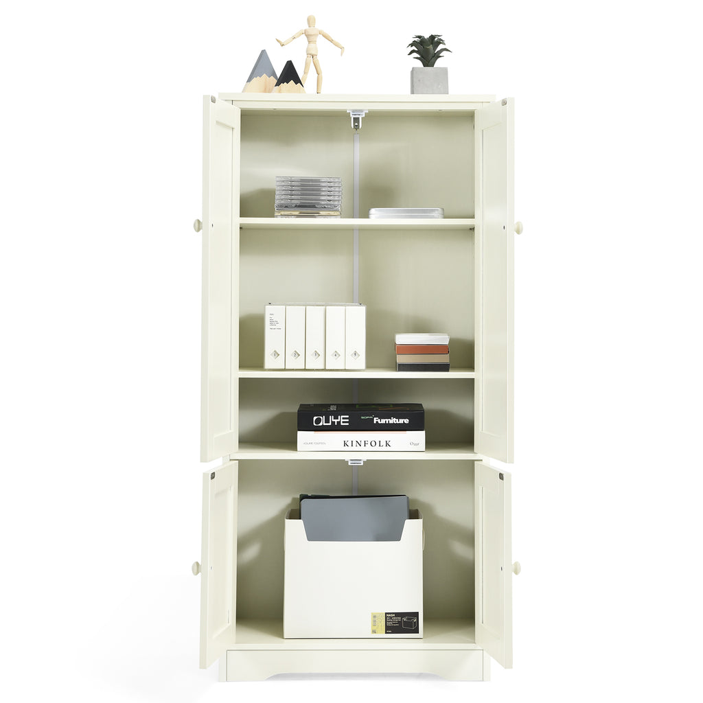 Antique White Accent Storage Cabinet with Adjustable Shelves