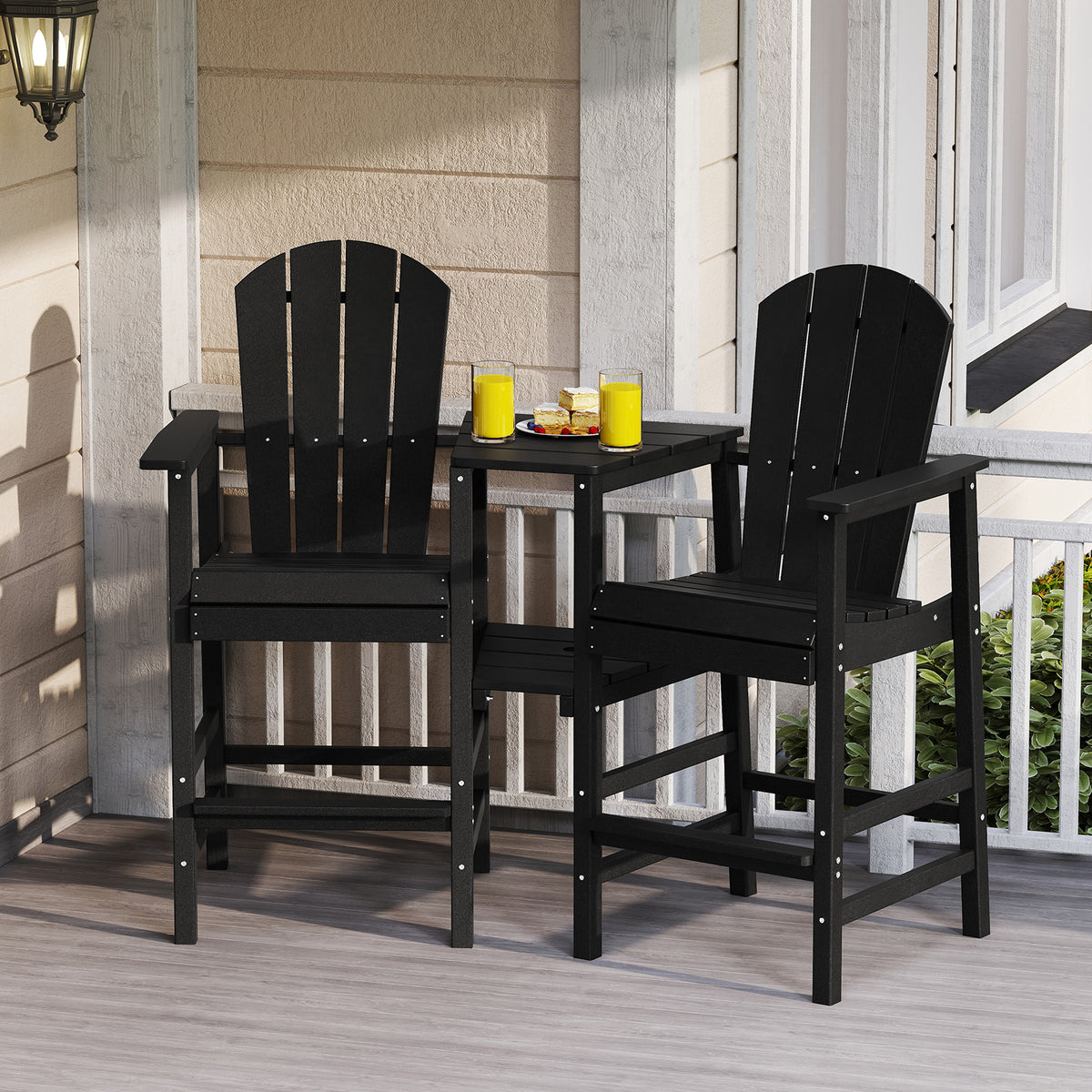 2-Seat Adirondack Chair All-Weather with Double Connecting Tray