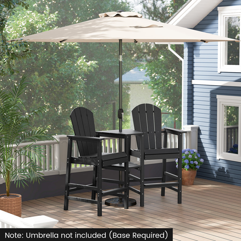 2-Seat Adirondack Chair All-Weather with Double Connecting Tray