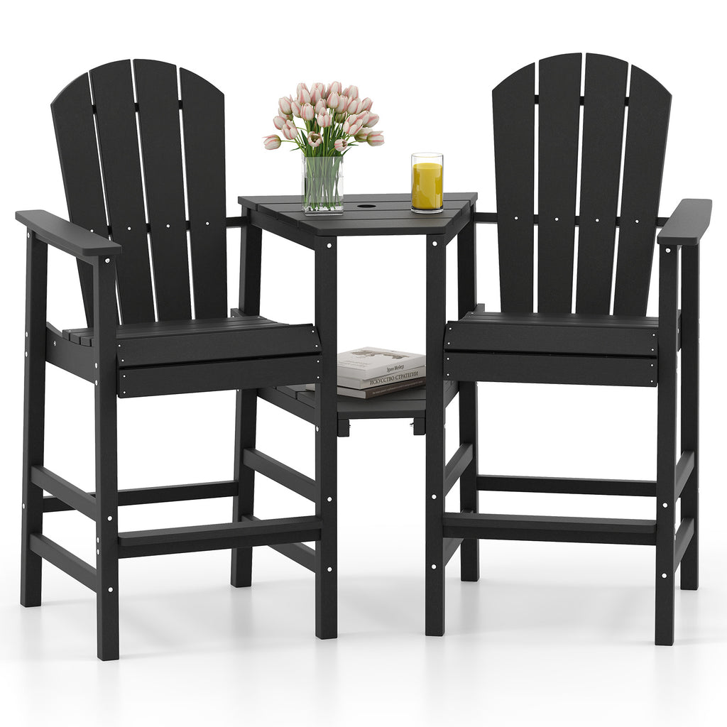 2-Seat Adirondack Chair All-Weather with Double Connecting Tray
