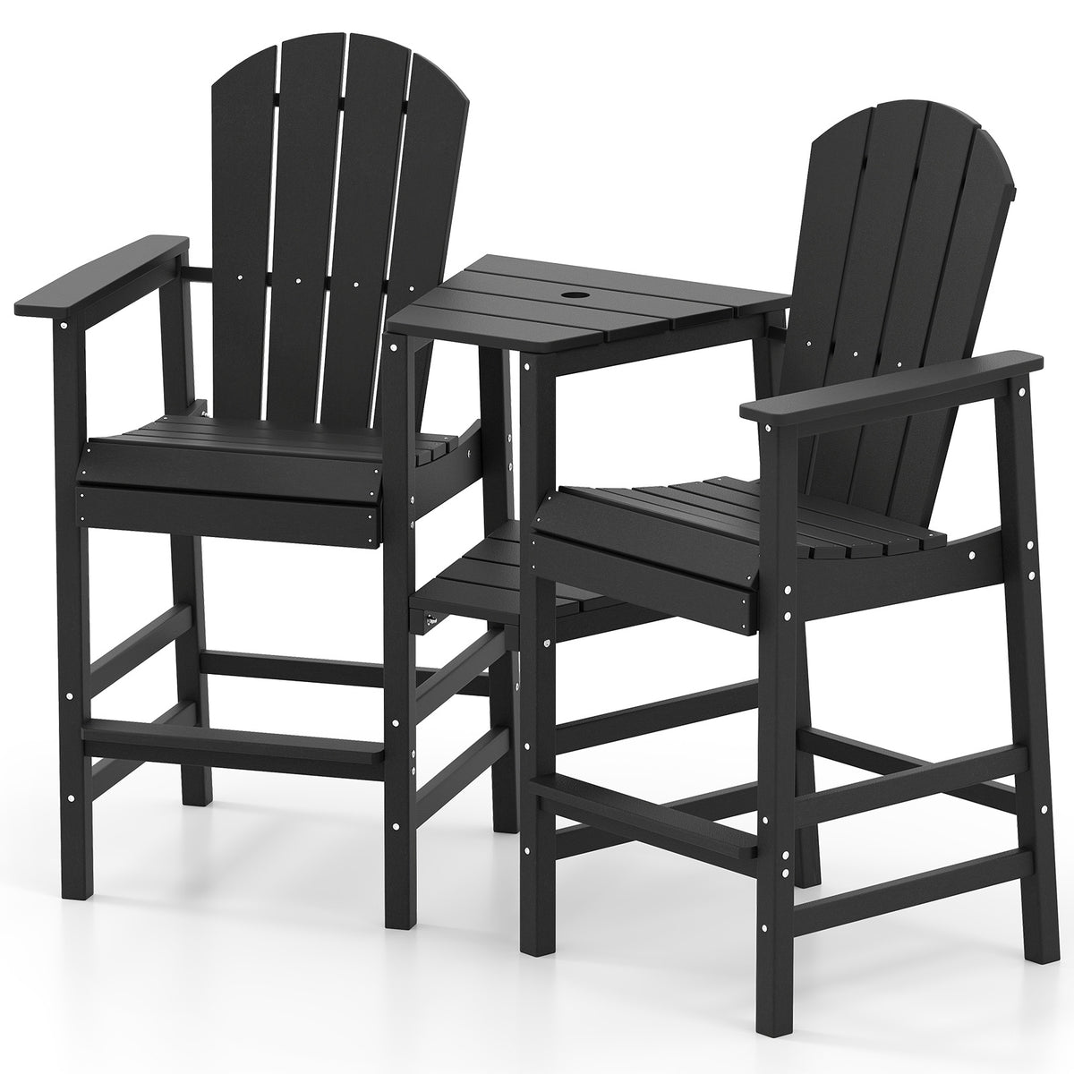 2-Seat Adirondack Chair All-Weather with Double Connecting Tray
