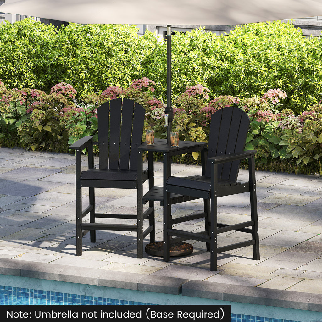 2-Seat Adirondack Chair All-Weather with Double Connecting Tray
