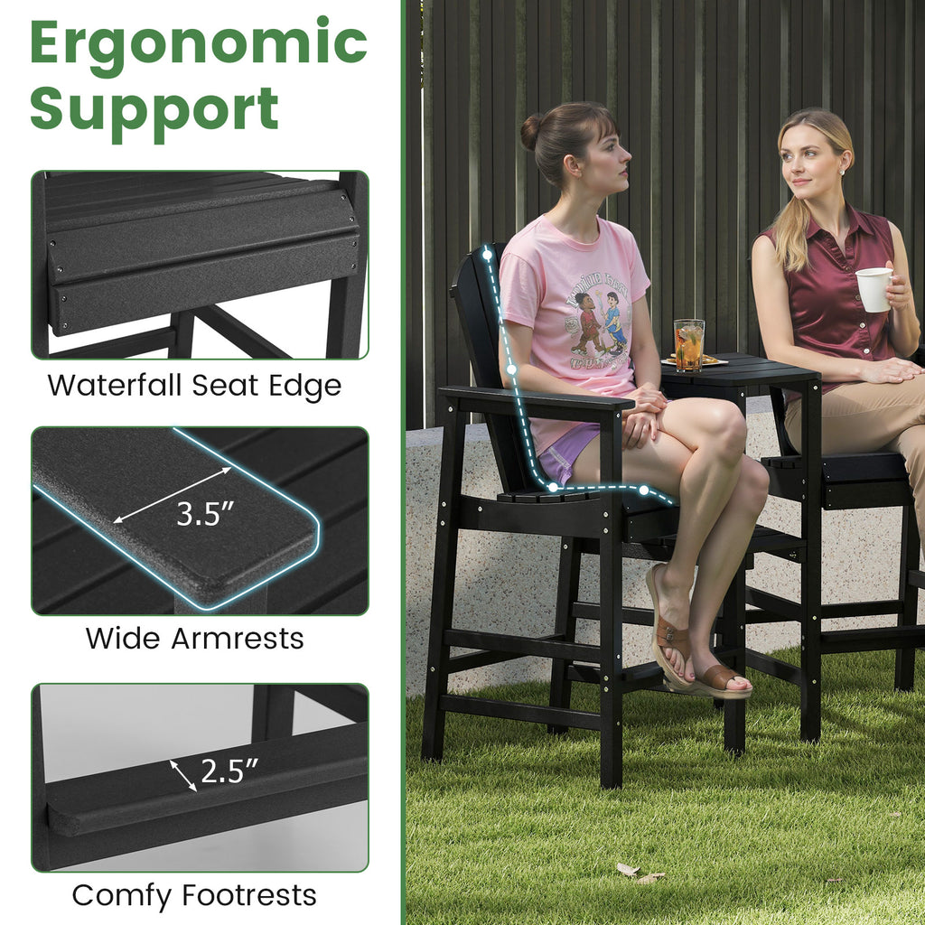 2-Seat Adirondack Chair All-Weather with Double Connecting Tray