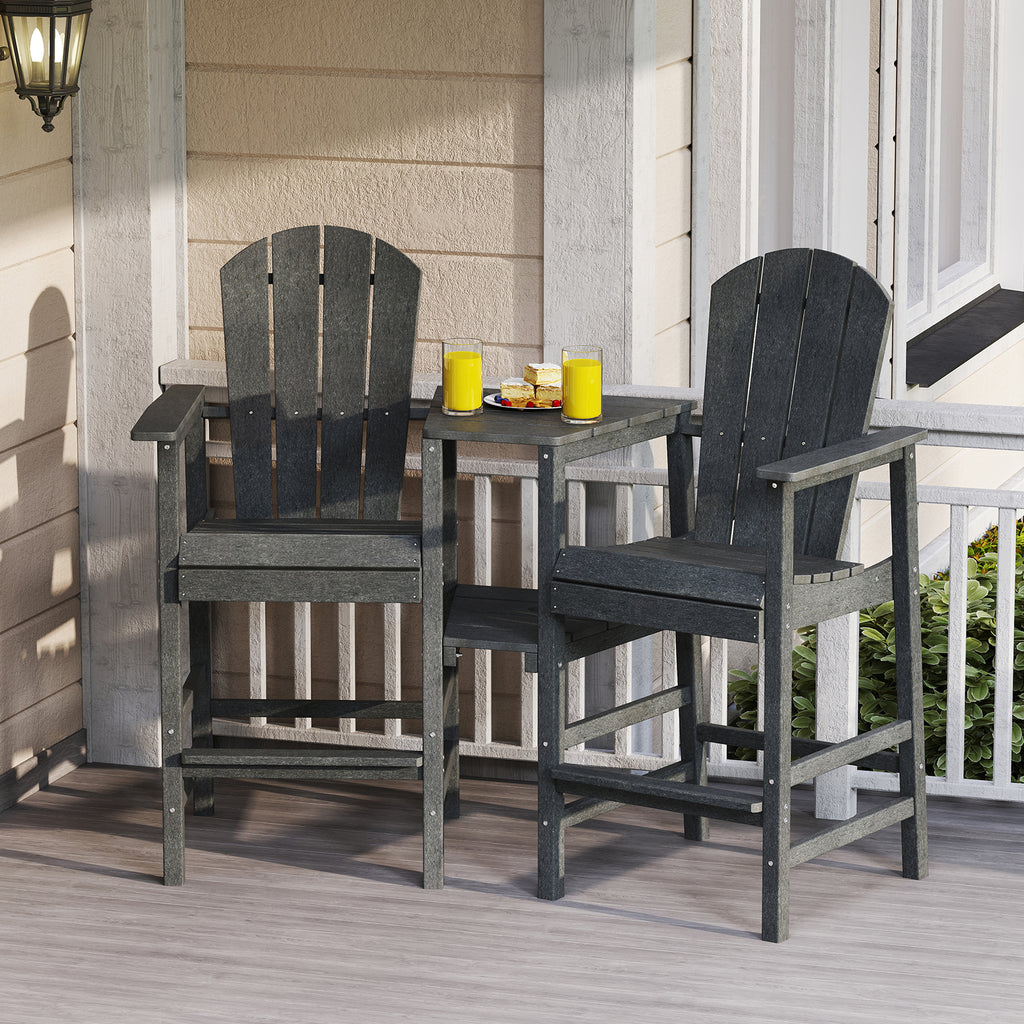 2-Seat Adirondack Chair All-Weather with Double Connecting Tray