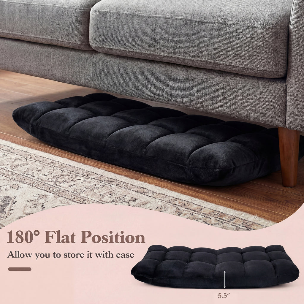 14-Position Adjustable Cushioned Floor Chair - Black