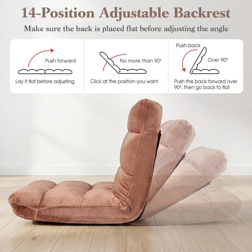 14-Position Adjustable Floor Chair - Beige