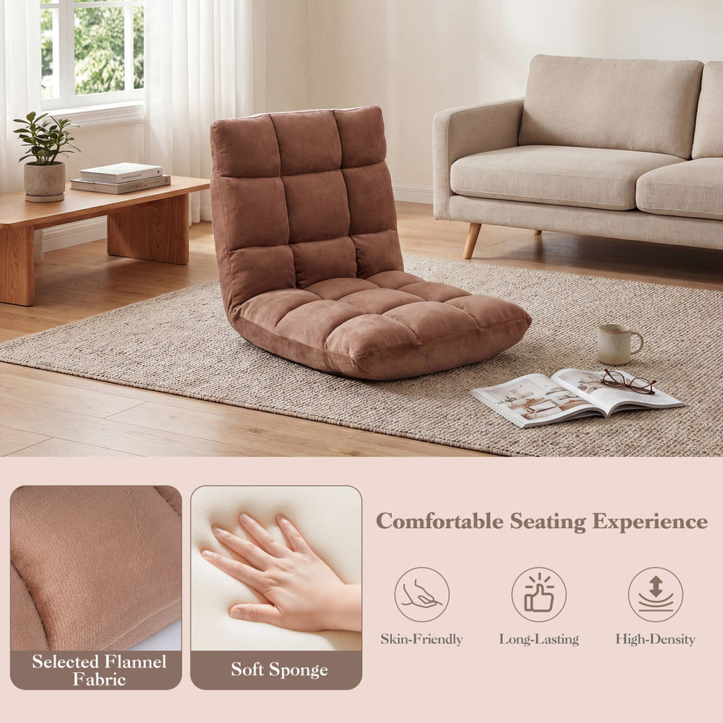 14-Position Adjustable Floor Chair - Beige