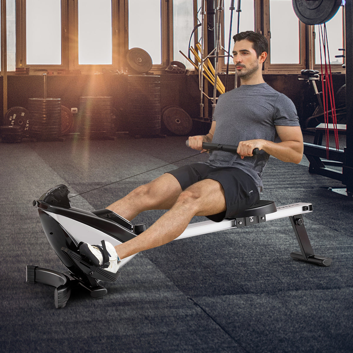 Adjustable Magnetic Resistance Folding Rowing Machine for Home Gym