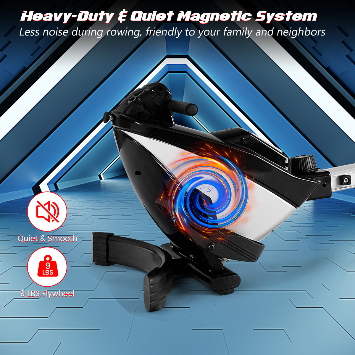 Adjustable Magnetic Resistance Folding Rowing Machine for Home Gym