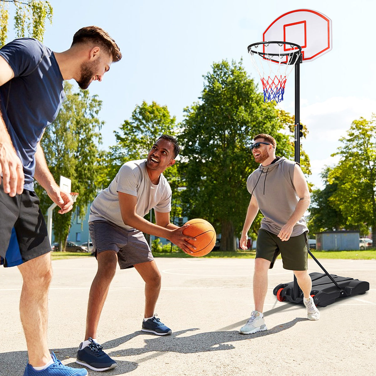 Adjustable Indoor/Outdoor Basketball Hoop System with Wheels