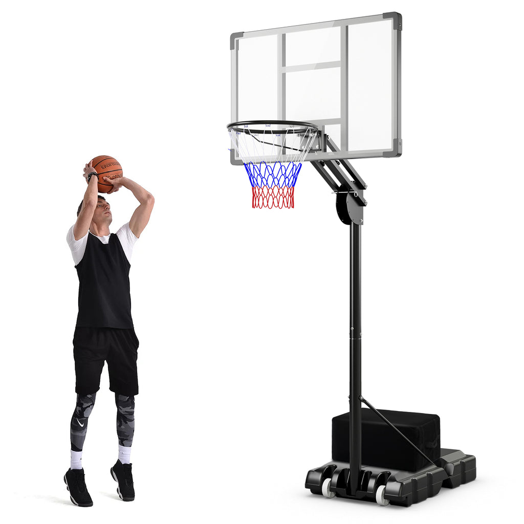 Adjustable Portable Basketball Hoop with Shatterproof Backboard - 10 Feet