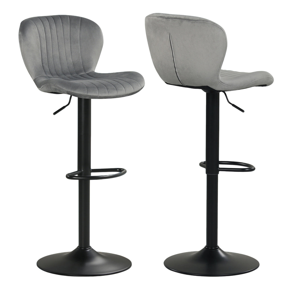 Adjustable Counter Height Chairs Set of 2, Gray - Velvet