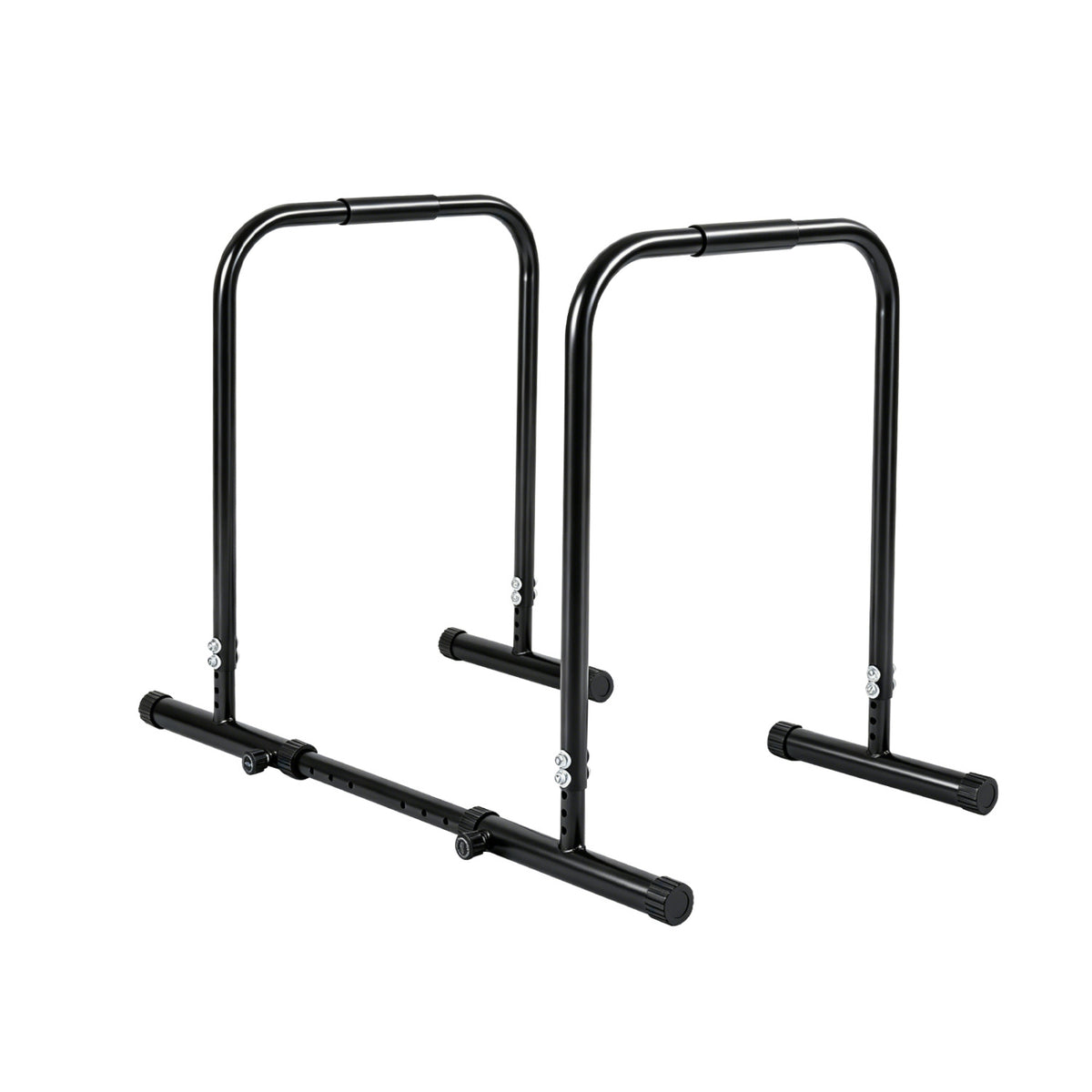 Adjustable Dip Bar Station with 660LBS Capacity for Strength Training - Unilateral Locking, Black