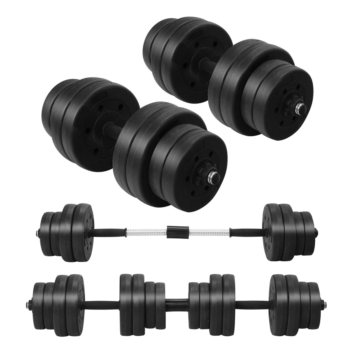 Adjustable Dumbbells 66 LBS Free Weights Set with Connectors - Home Gym Fitness Equipment