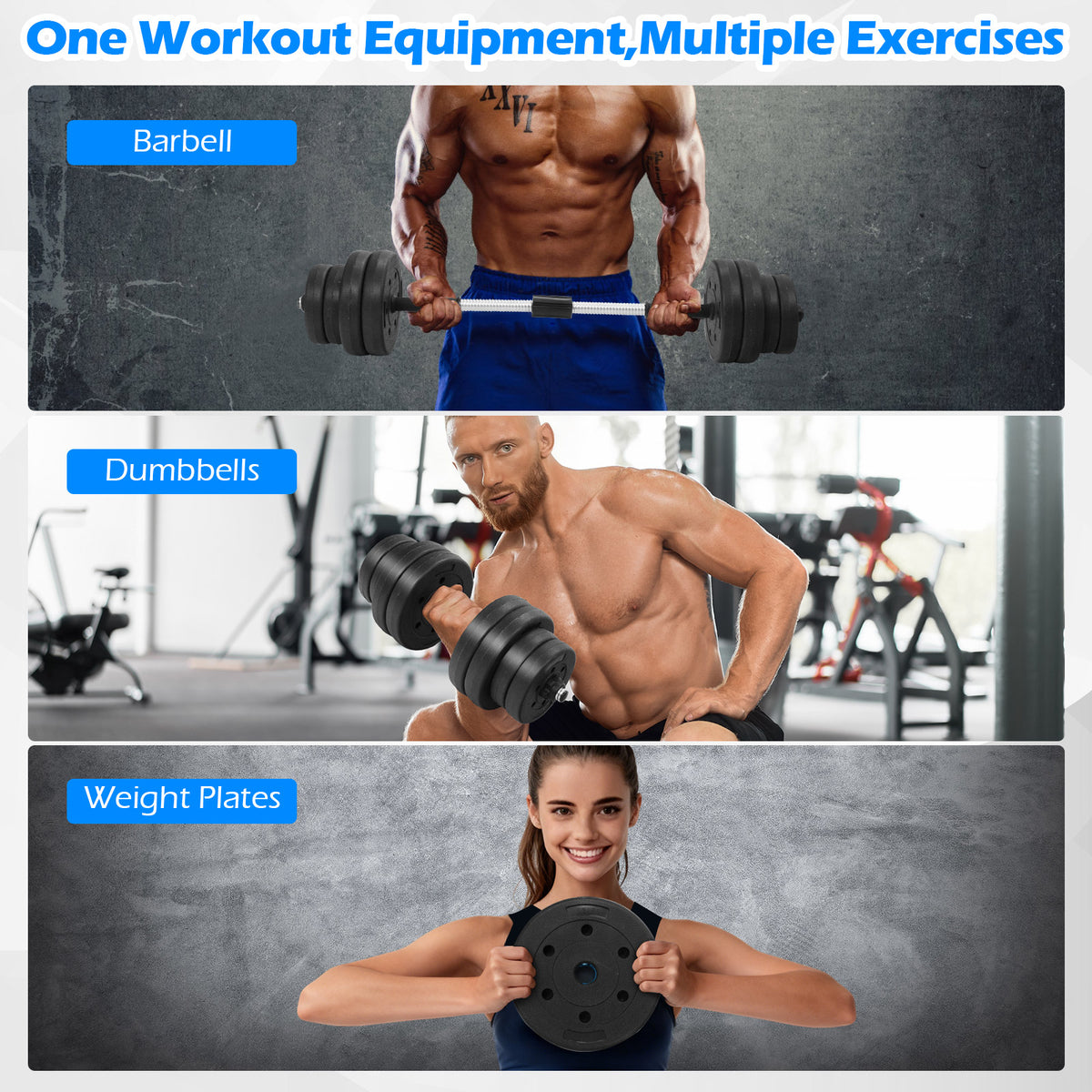 Adjustable Dumbbells 66 LBS Free Weights Set with Connectors - Home Gym Fitness Equipment