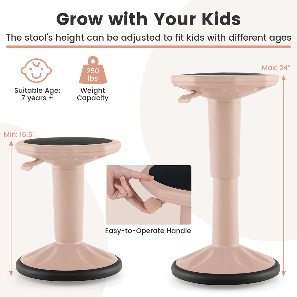 Adjustable-Height Wobble Chair Active Learning Stool for Office Stand