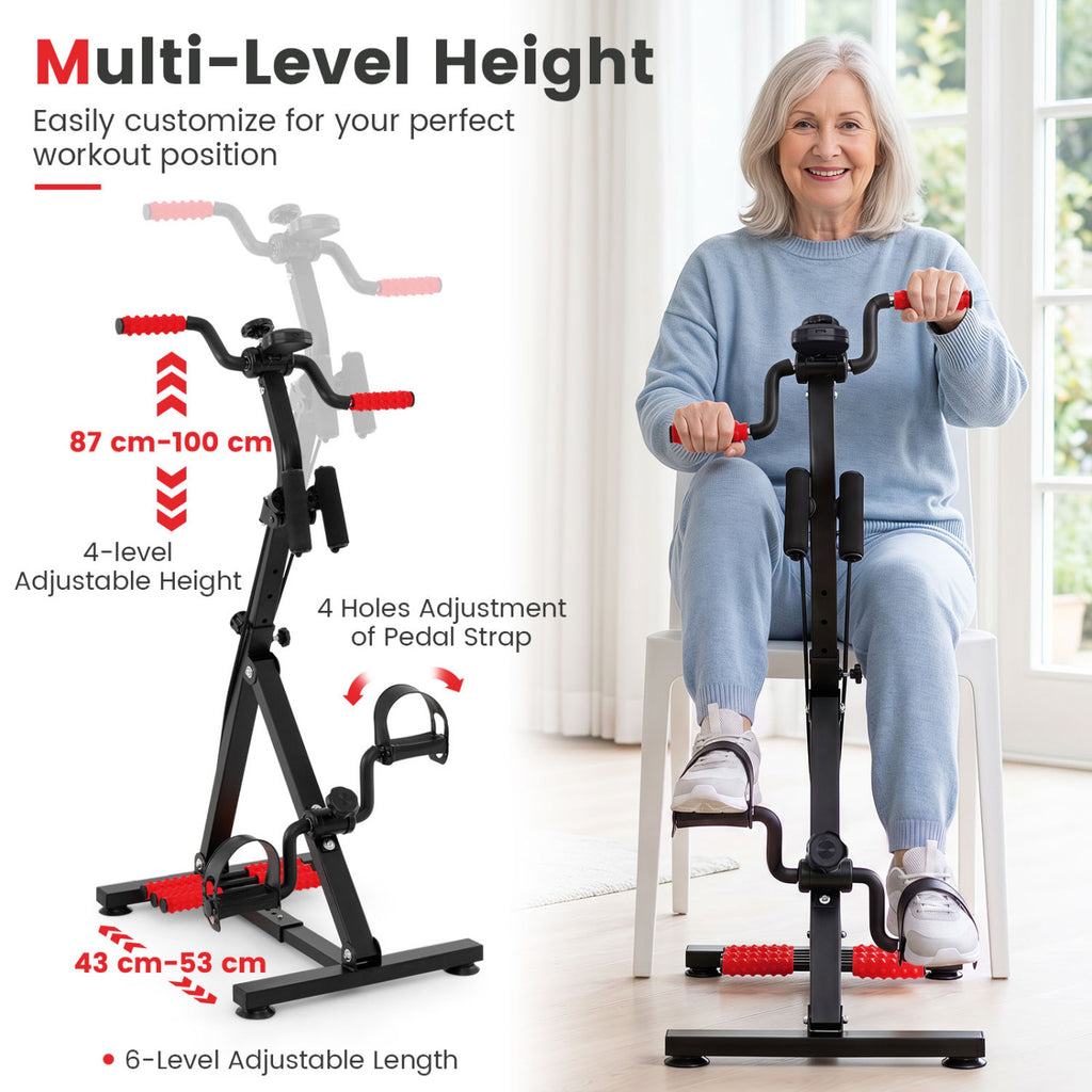 Adjustable LCD Pedal Exercise Bike with Massage - Red, Home Gym Equipment