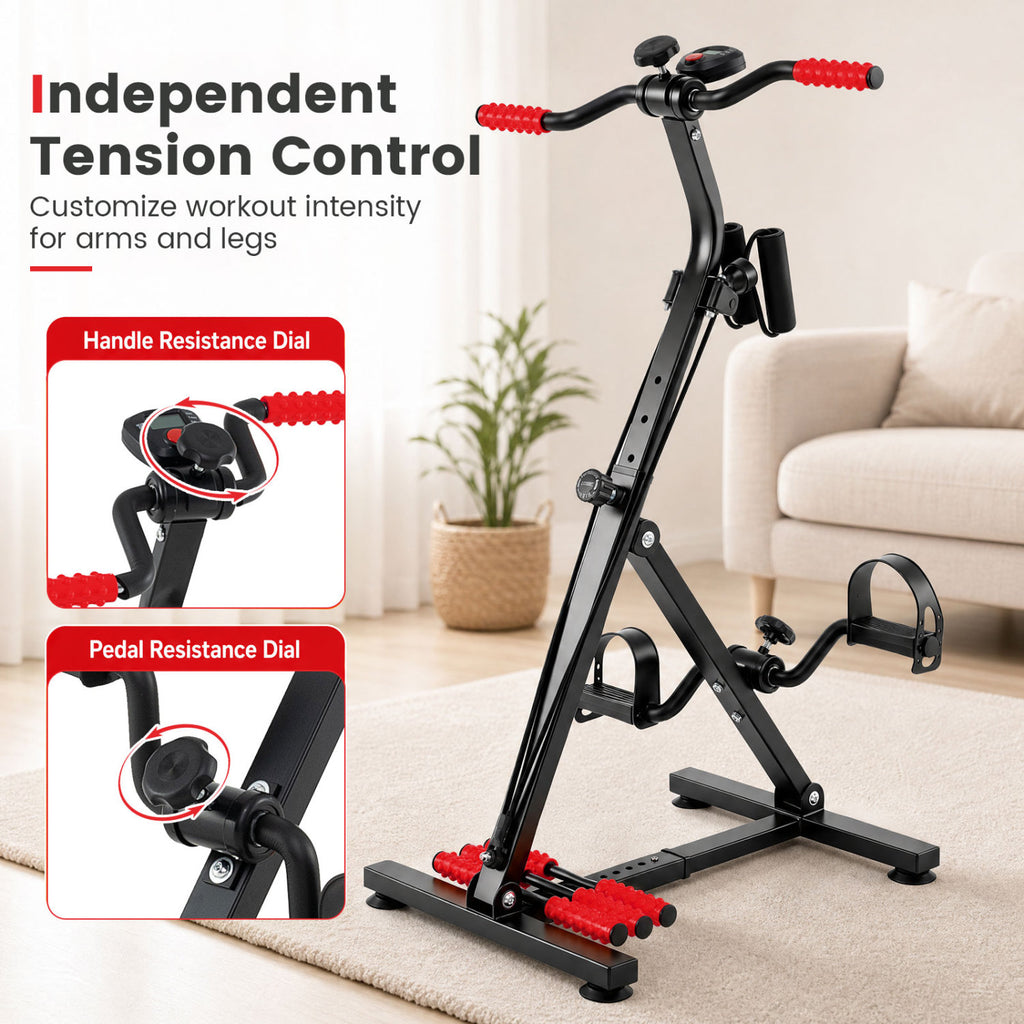 Adjustable LCD Pedal Exercise Bike with Massage - Red, Home Gym Equipment