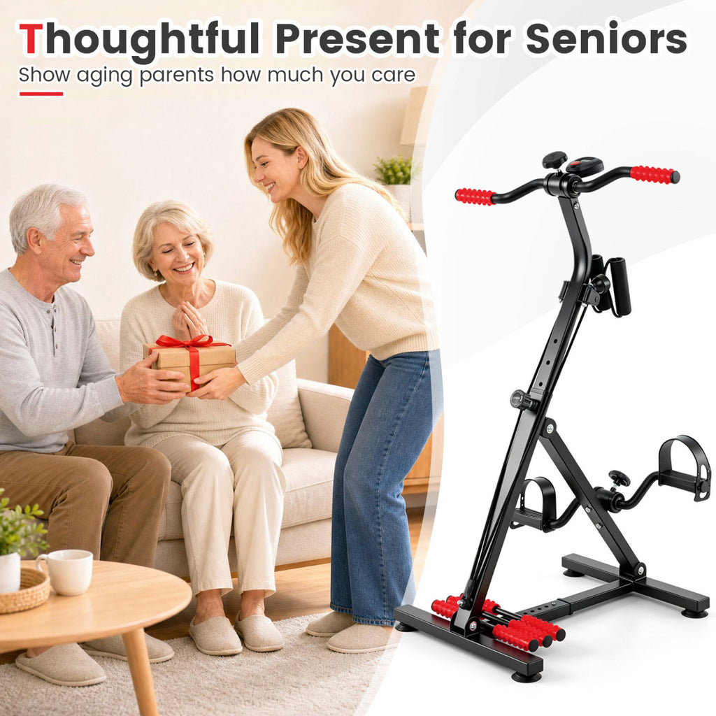 Adjustable LCD Pedal Exercise Bike with Massage - Red, Home Gym Equipment
