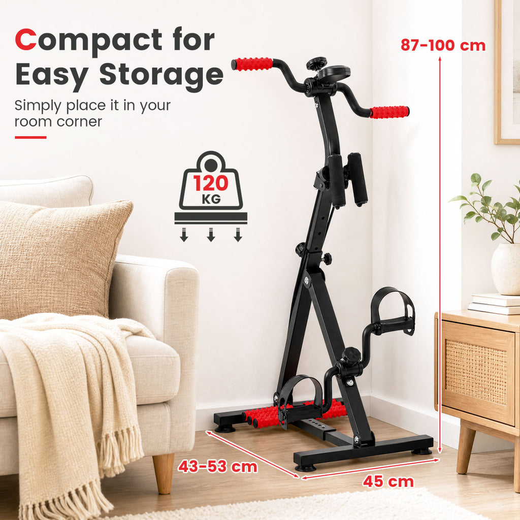 Adjustable LCD Pedal Exercise Bike with Massage - Red, Home Gym Equipment