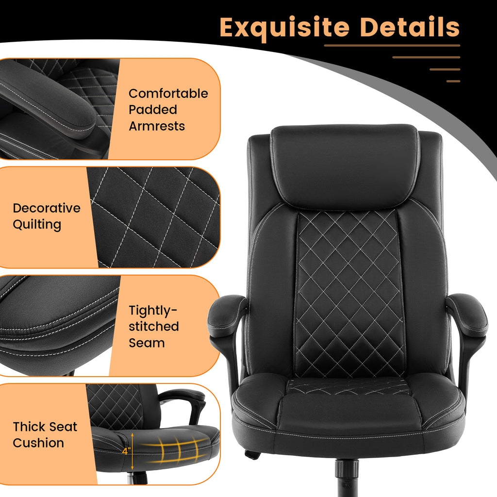 Ergonomic High Back Executive Chair with Thick Headrest Cushion