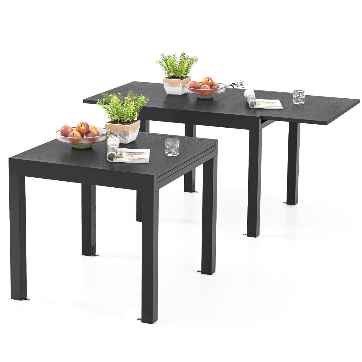 Expandable Patio Dining Table 31.5-63 inches Gray