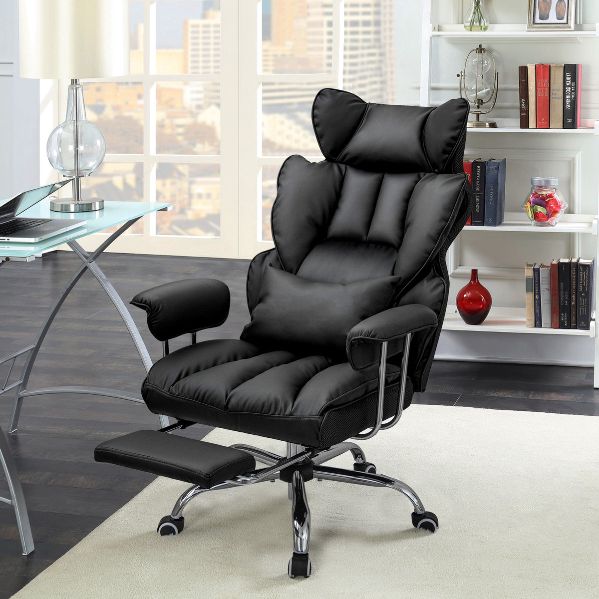PU Leather Home Office Chair 400 lbs High Back Executive