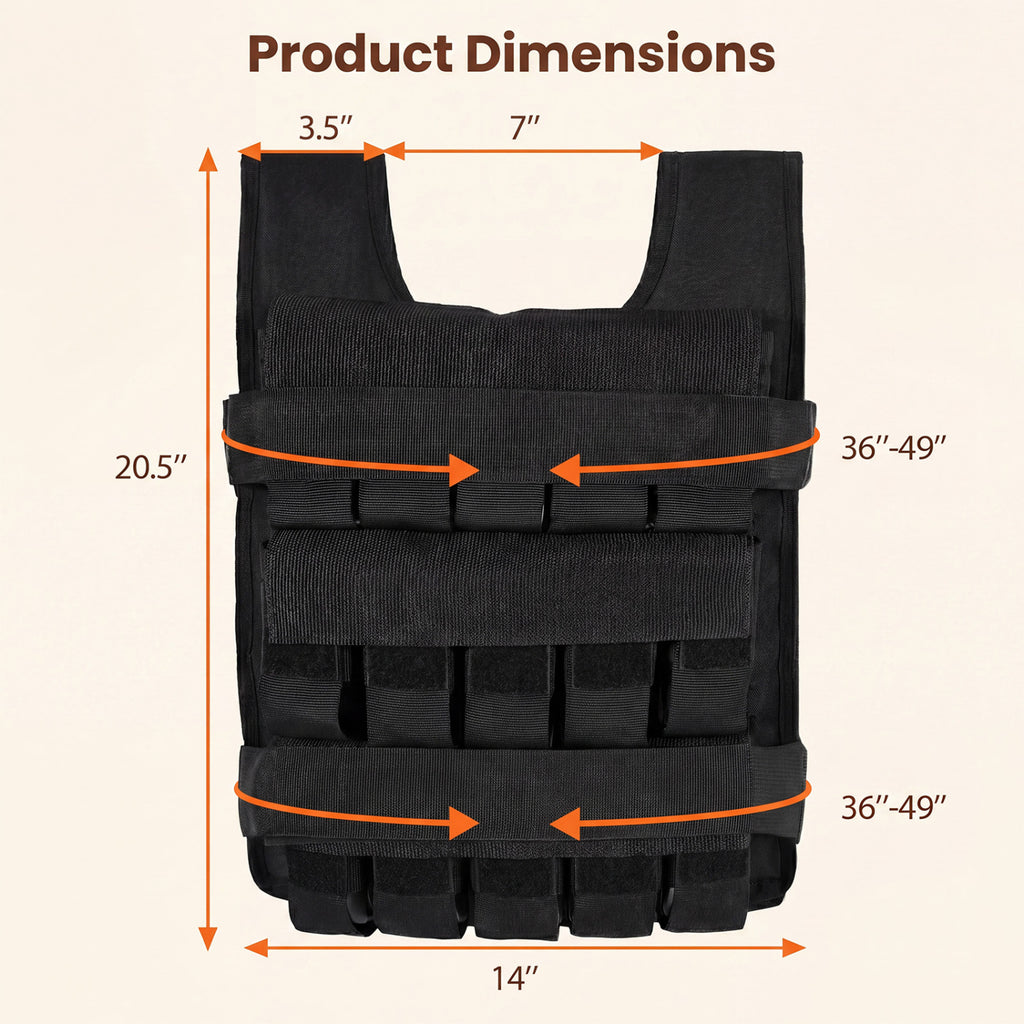 Adjustable Weighted Vest S for Men Women with Removable Iron Weights