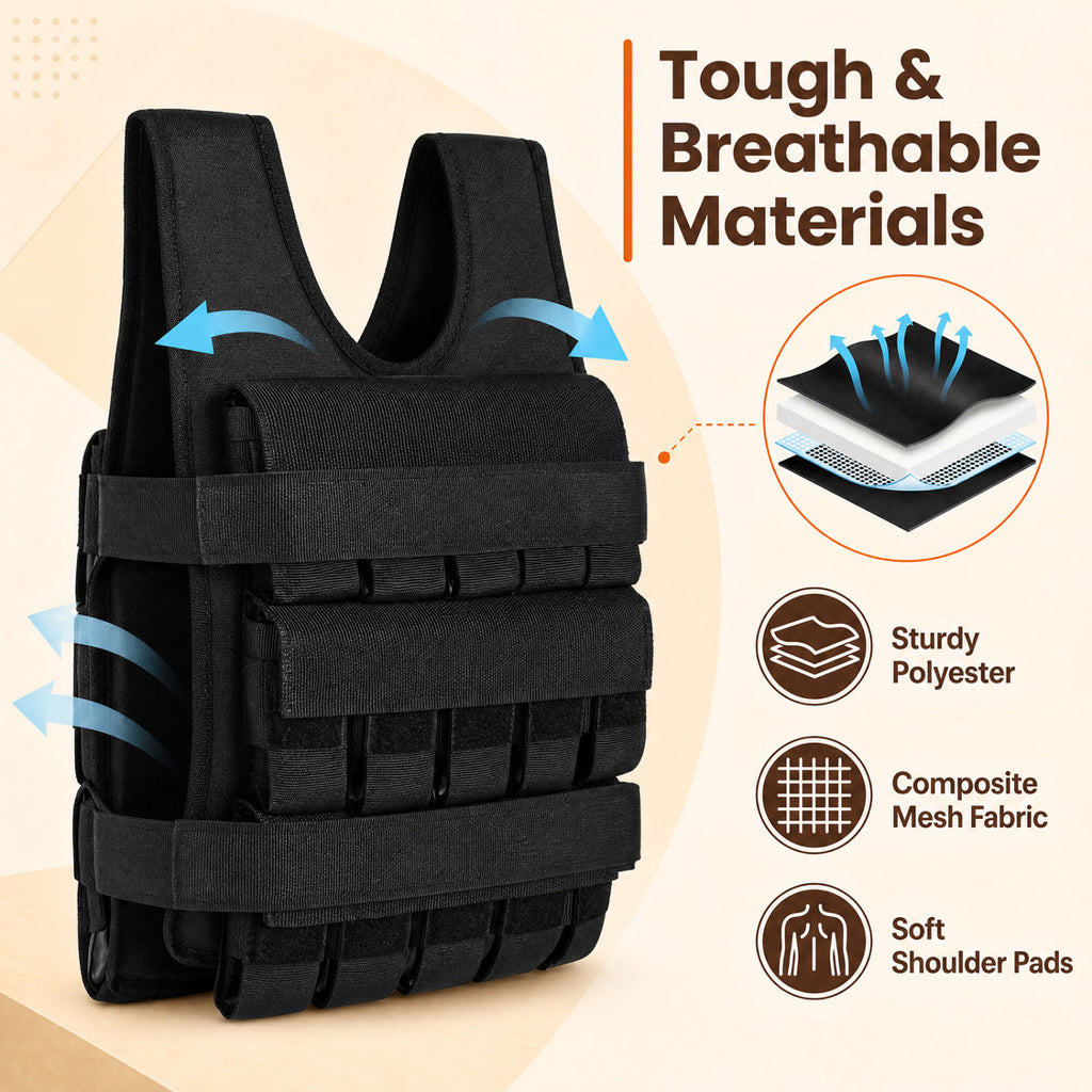 Adjustable Weighted Vest S for Men Women with Removable Iron Weights