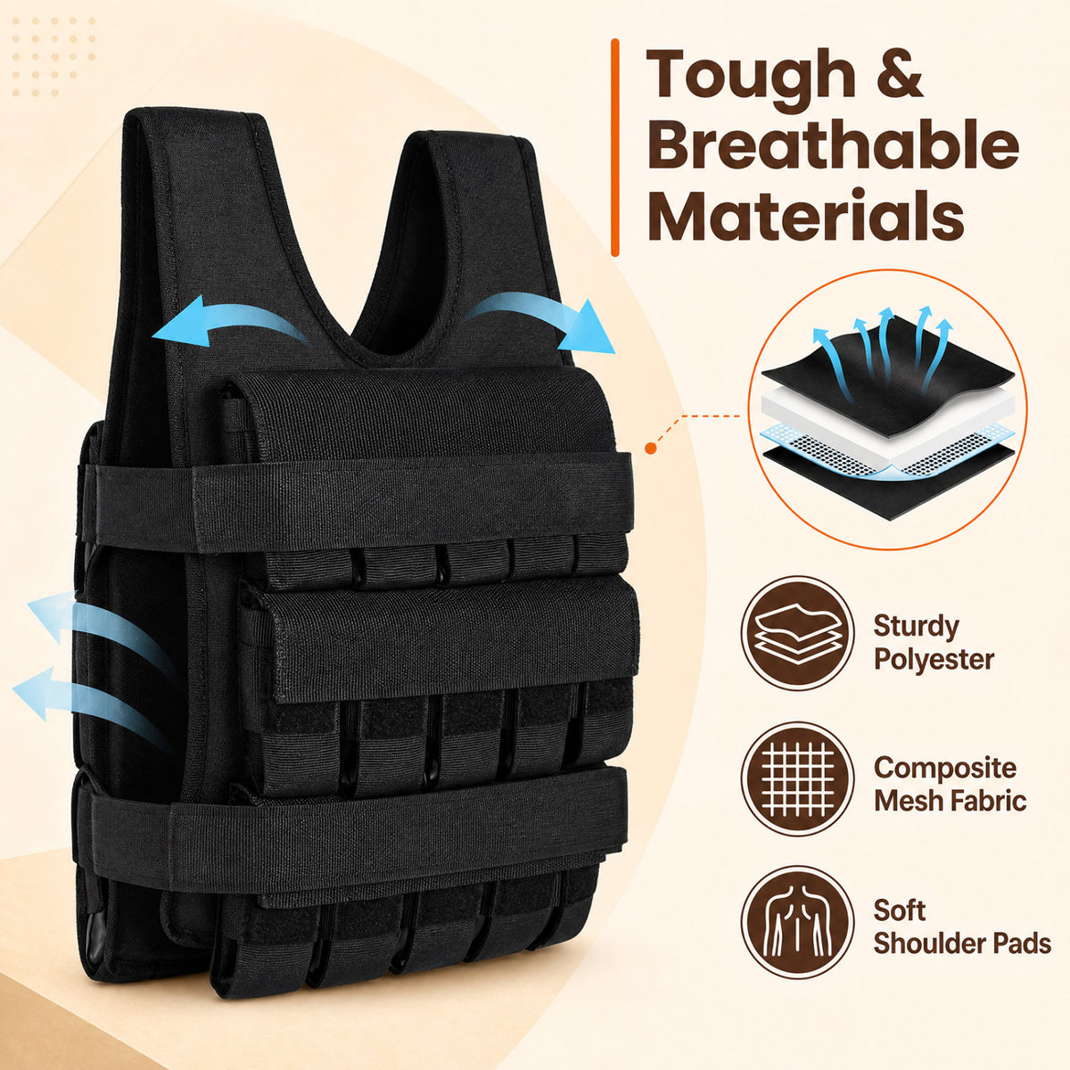 Adjustable Weighted Vest S for Men Women with Removable Iron Weights