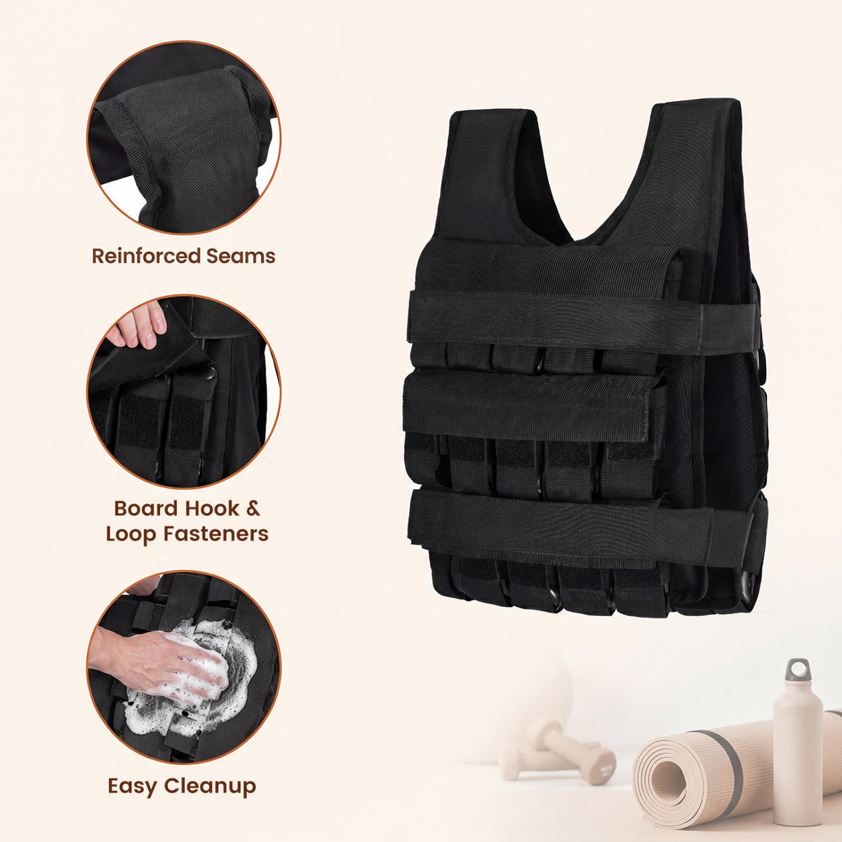 Adjustable Weighted Vest S for Men Women with Removable Iron Weights