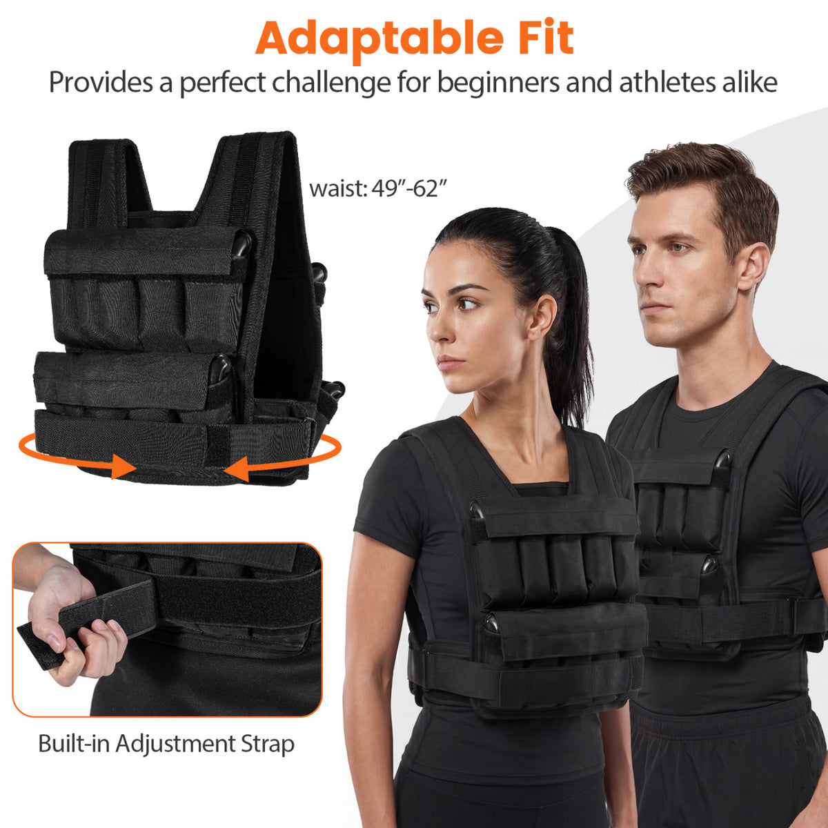 Adjustable Weighted Vest S for Men Women with Removable Iron Weights