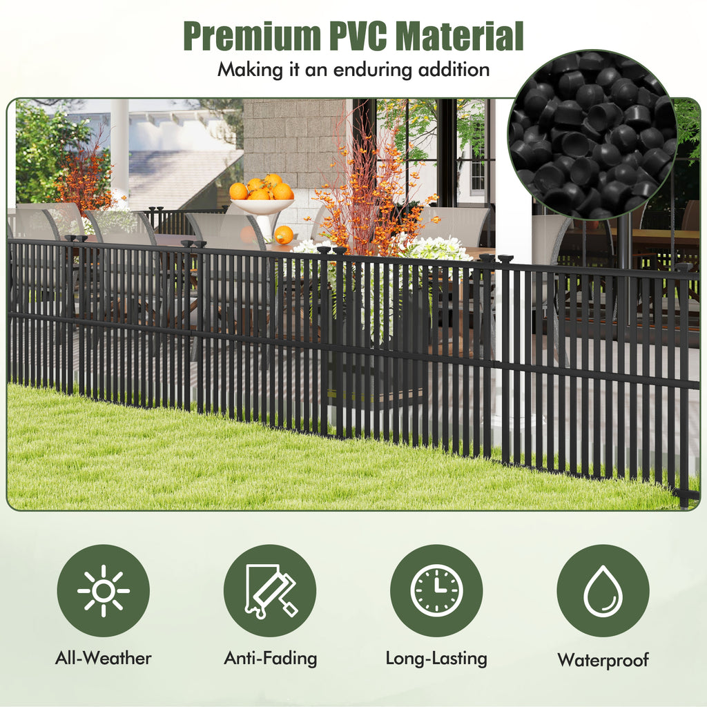 2-Panel Air Conditioner Fence Panel 45x45 Inch Black with Metal Ground Stakes - Outdoor Support