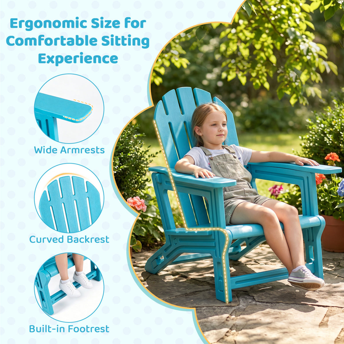 All-Weather Outdoor Kids Patio Seating with Ergonomic Design