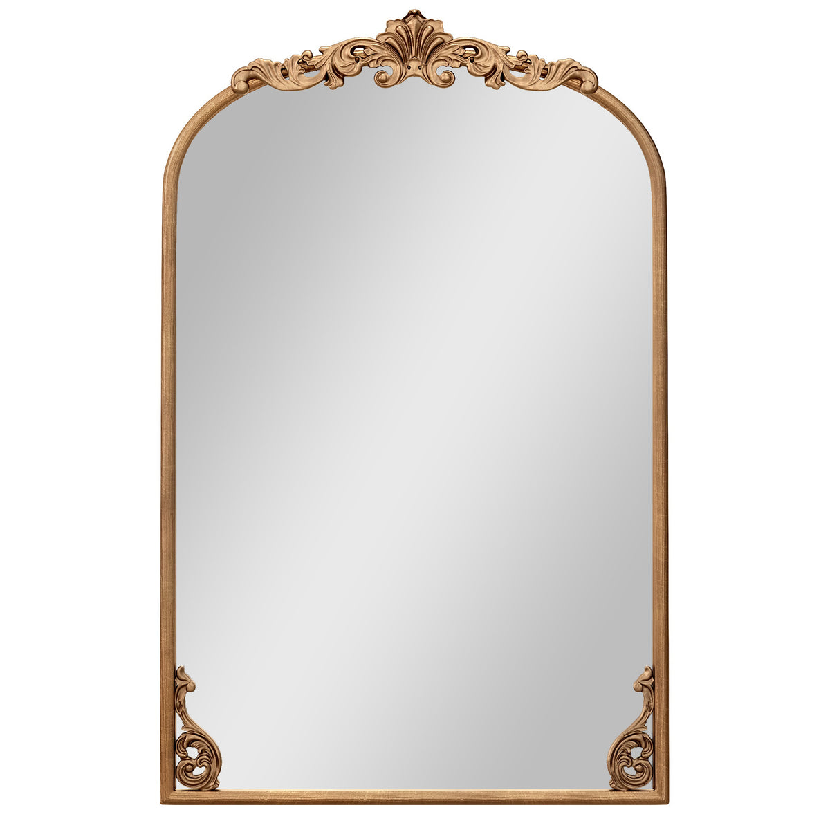 Arched Wall Mirror Gold Vintage Ornate Metal Frame S - Costway
