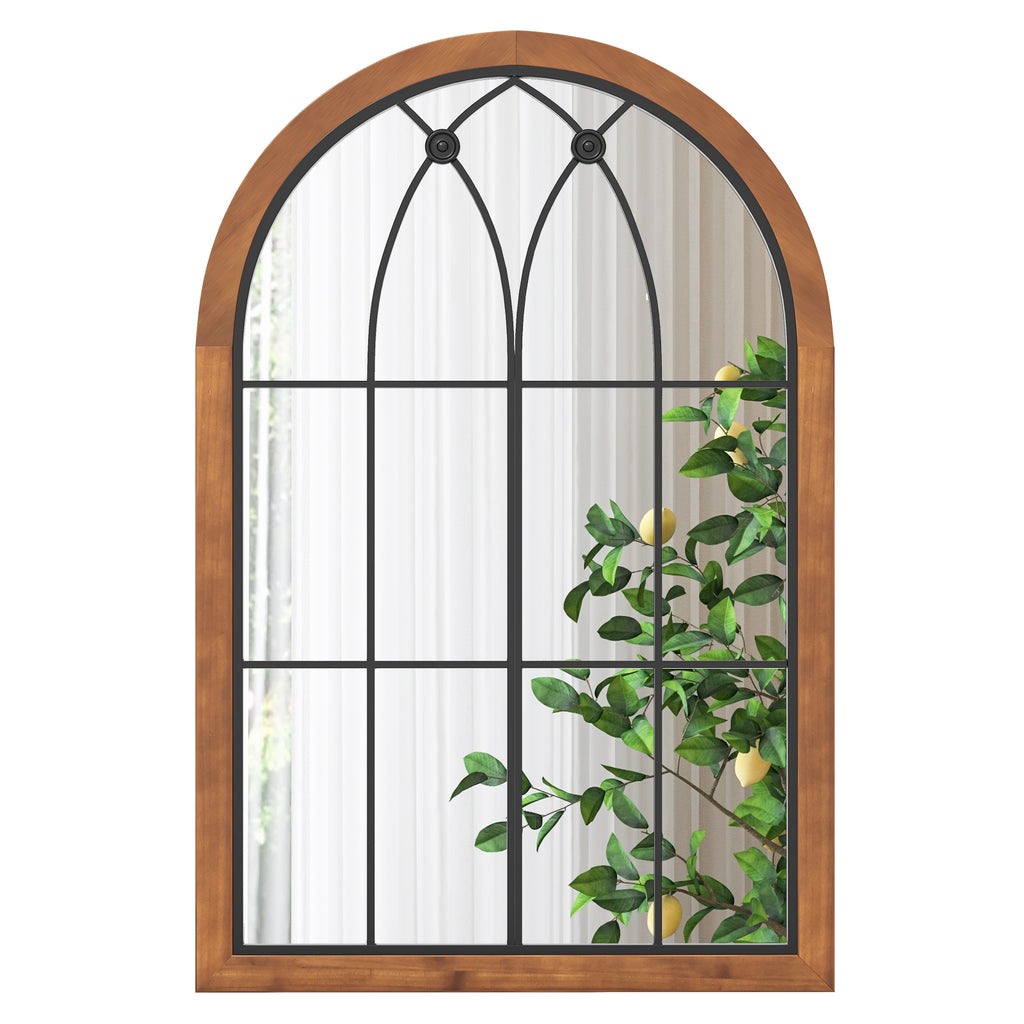 Arched Window Finished Mirror with Back Board - Natural Variation