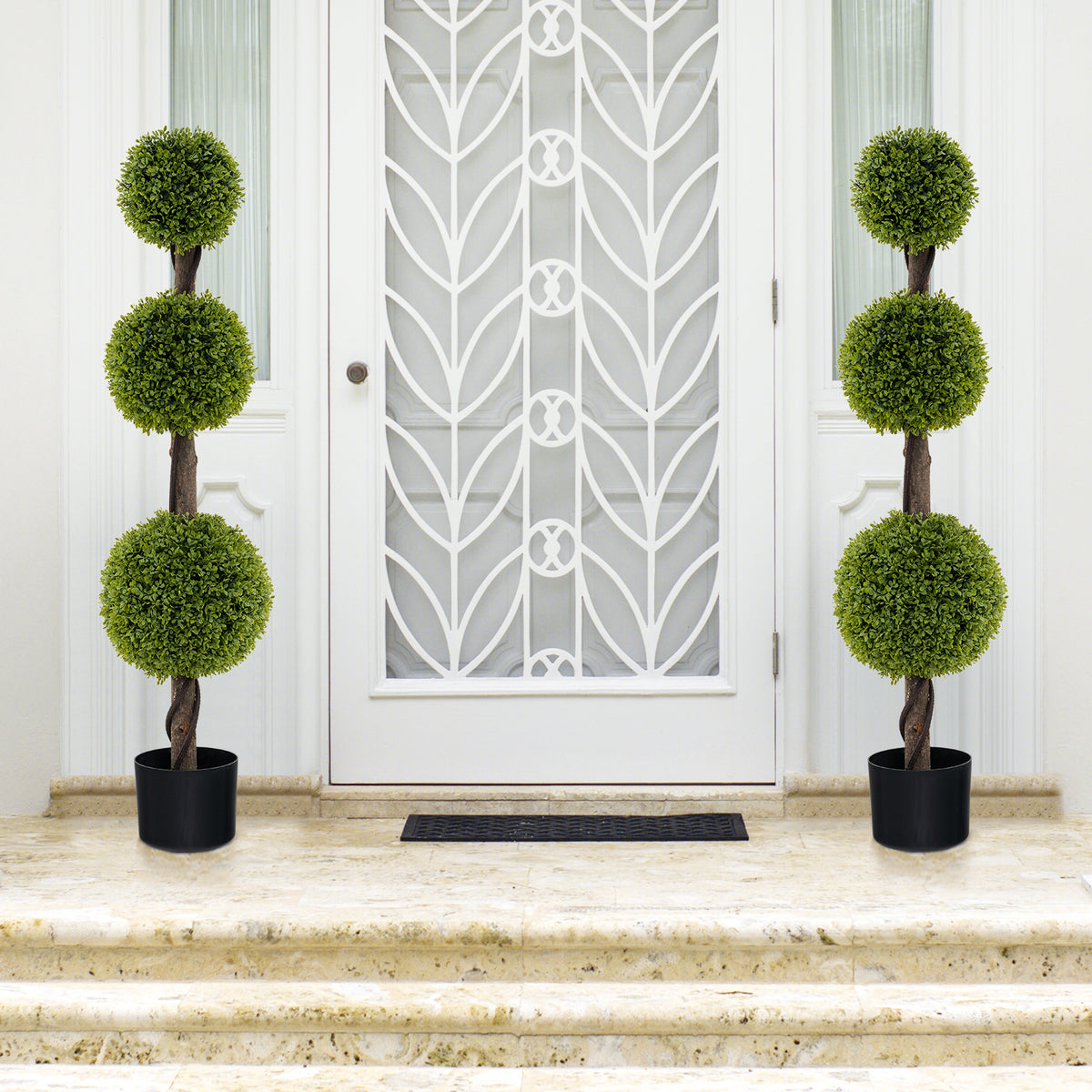 Artificial Ball-Shaped Bush Tree with Lush PE Leaves and Stable Base