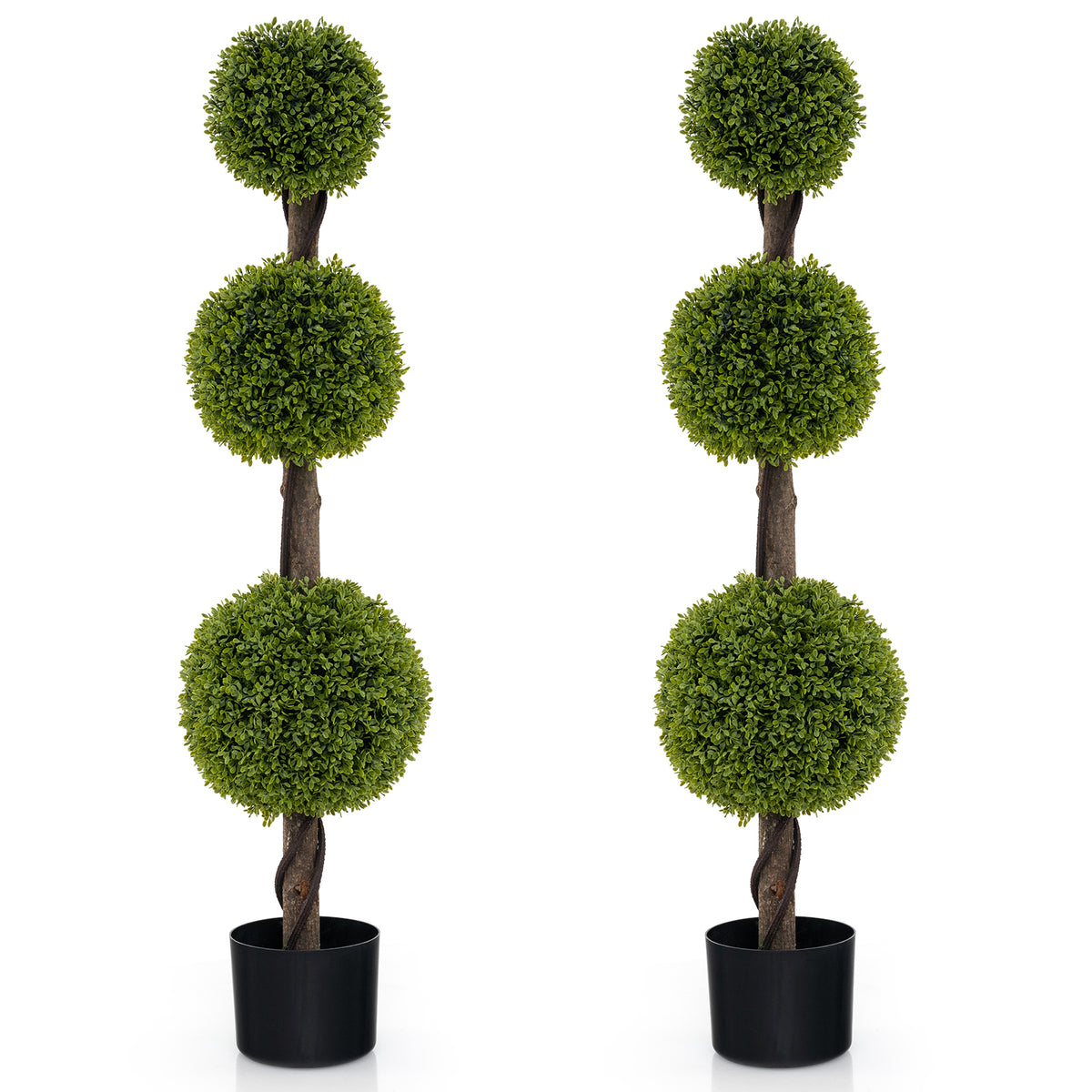 Artificial Ball-Shaped Bush Tree with Lush PE Leaves and Stable Base