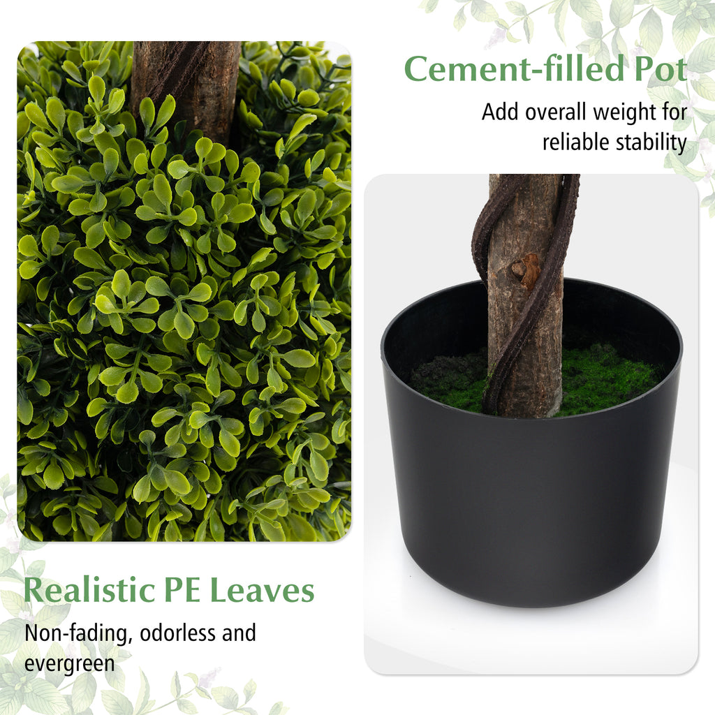 Artificial Ball-Shaped Bush Tree with Lush PE Leaves and Stable Base