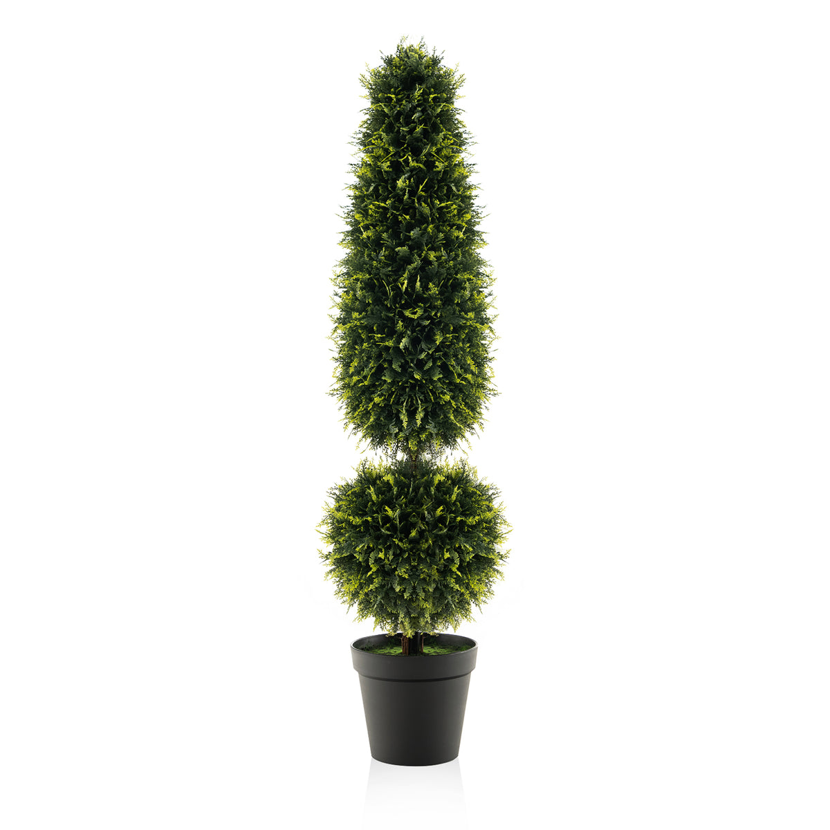 Artificial Boxwood Topiary Tree with Vines - 4 Feet Outdoor Decor - Green Variation