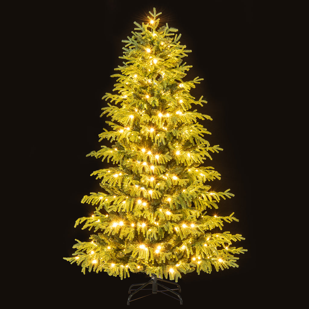6ft Artificial Christmas Tree with LED Lights and PVC Branch Tips - Costway