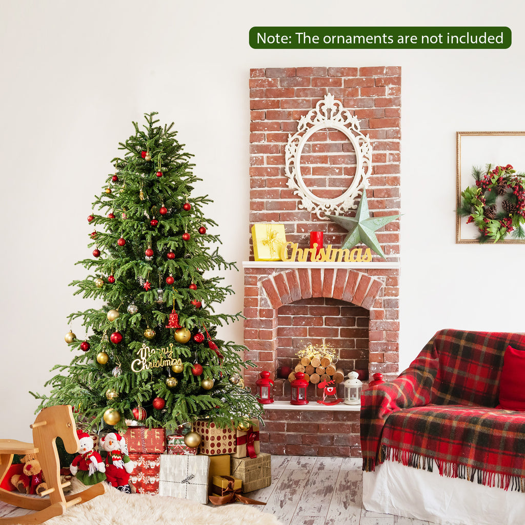 6ft Artificial Christmas Tree with LED Lights and PVC Branch Tips - Costway