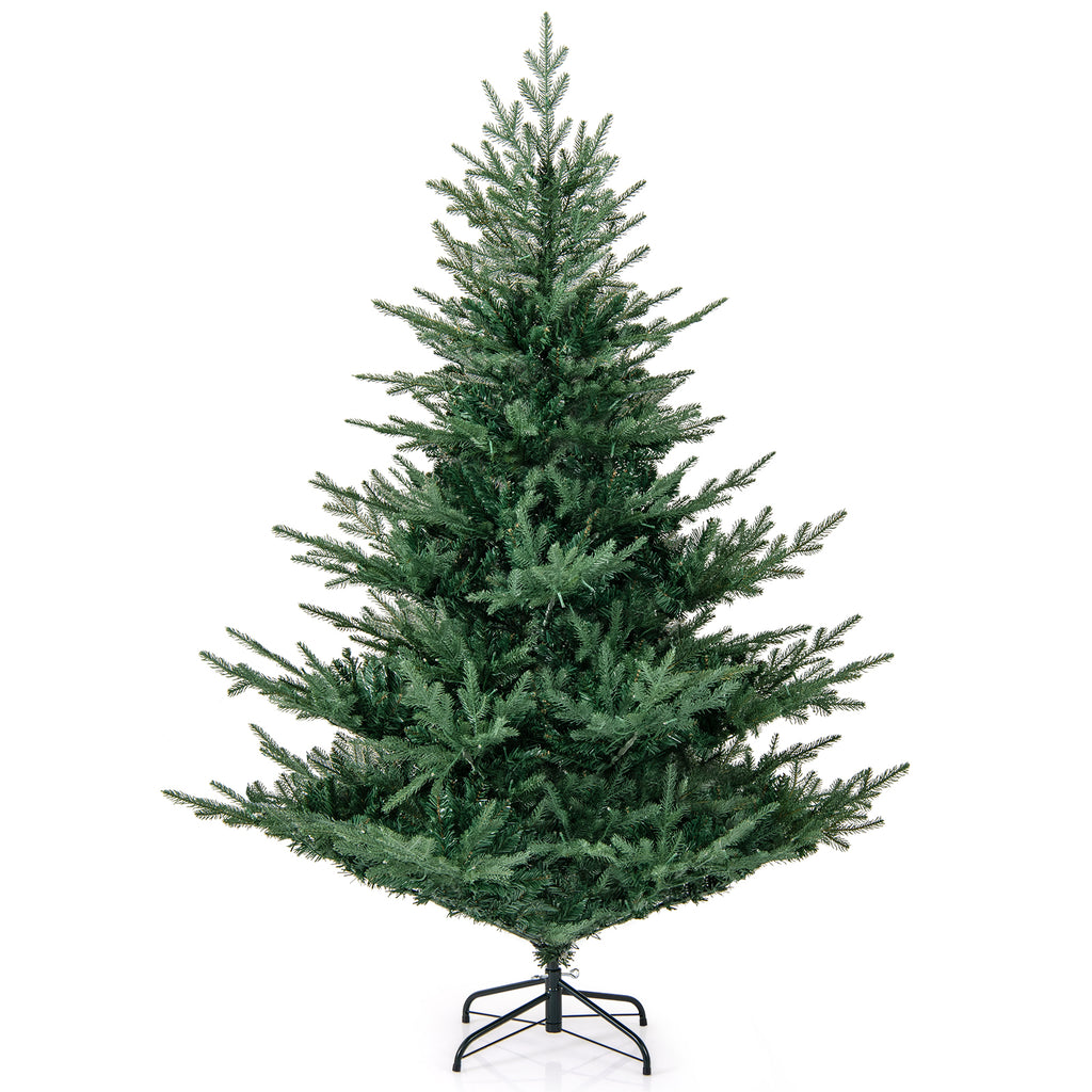 6/7 Feet Artificial Christmas Tree with Branch Tips & Warm White LED Lights
