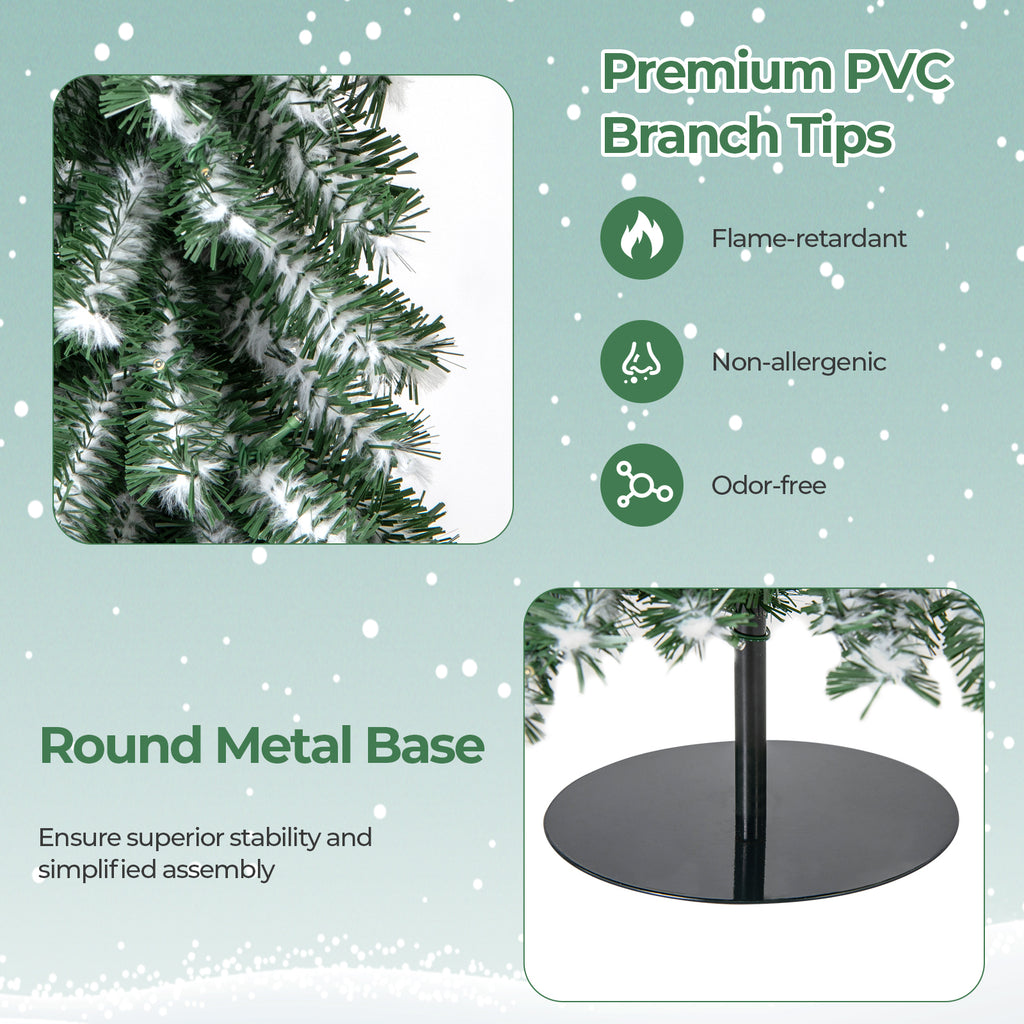 Prelit 4/5/6 Feet Artificial Christmas Tree Set of 3 with Snow & Cotton Variation