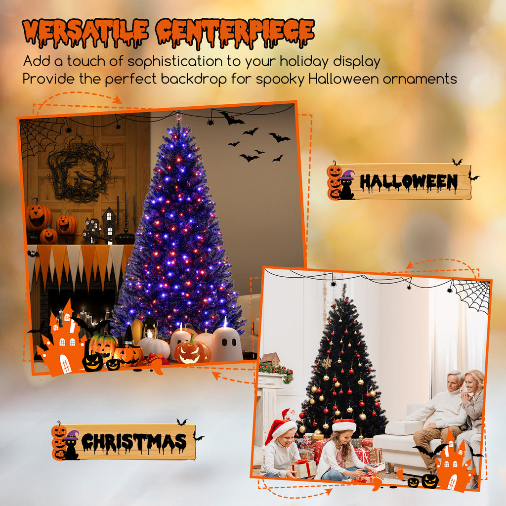 7 ft Artificial Christmas Tree with 6 Lighting Modes & Spooky Sounds — Halloween & Holiday Decor
