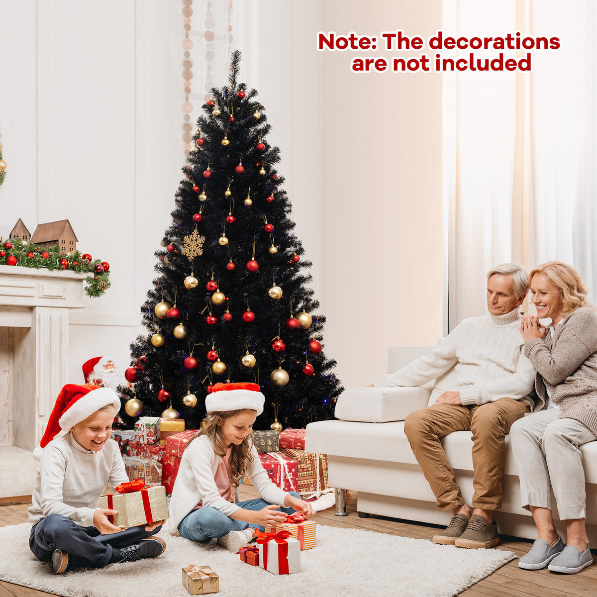 7 ft Artificial Christmas Tree with 6 Lighting Modes & Spooky Sounds — Halloween & Holiday Decor